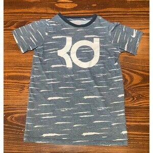 Nike T Shirt Boys Med Kids Gray Swoosh Logo Active Work Out Dri Fit KD Durant